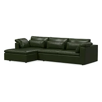 Harmony Mod Sleeper Sofa Right Storage Chaise Sectional, Ludlow Leather, Cumin