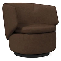 Crescent Swivel Chair, Poly, Saddle Leather, Nut