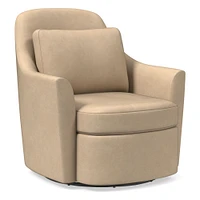 Dallas Swivel Chair, Poly, Saddle Leather, Nut, N/A