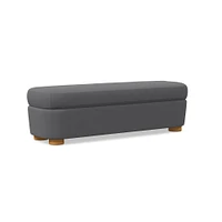 Leroy Storage Bench Performance Yarn Dyed Linen Weave Alabaster Almond on Ash Poly