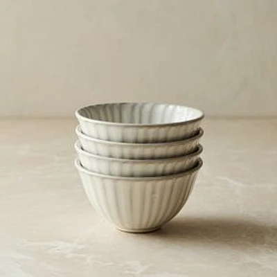 Hana Ceramic Dip Bowl, White, Set of 4