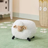 Mini Sheep Poof, White, 14in