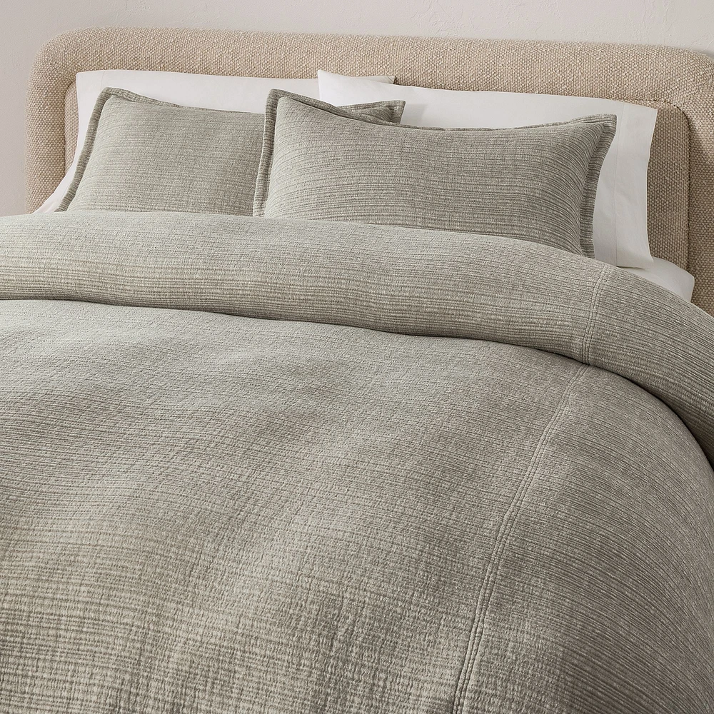 Chandler Ribbed Duvet, Full/Queen, White