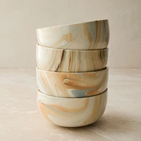 Marble Swirl Cereal Bowl, Natural, Set of 4