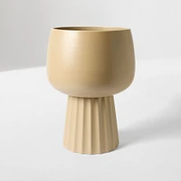 Marta Ceramic Floor Planter, Small, Alabaster