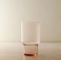 Fluted Glass​ware, Short, Blush, Set of 4