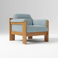 Gunnison Lounge Chair, Yarn Dyed Linen Weave Alabaster, Acorn