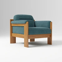 Gunnison Lounge Chair, Yarn Dyed Linen Weave Alabaster, Acorn