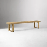 Portside Dining Bench, 66", Weathered Gray