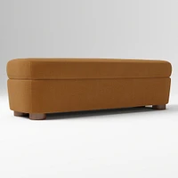 Leroy Storage Bench Performance Yarn Dyed Linen Weave Alabaster Almond on Ash Poly