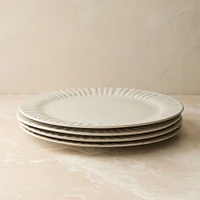 Hana Ceramic Dinner Plate, White, Set of 4