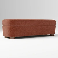 Leroy Storage Bench Performance Yarn Dyed Linen Weave Alabaster Almond on Ash Poly