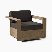 Portside Outdoor Swivel Chair, Driftwood, Pearl Gray, Individual