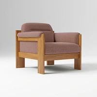 Gunnison Lounge Chair, Yarn Dyed Linen Weave Alabaster, Acorn