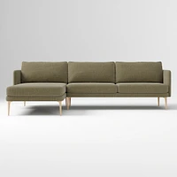 Auburn Sectional Set 02 RA Sofa LA Chaise Poly Performance Yarn Dyed Linen Weave Alabaster Blonde