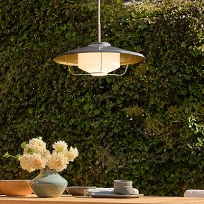 Boone Outdoor Pendant, 22", Black, Champagne