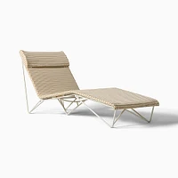 Sorrento Outdoor Chaise Lounge, White & Tan