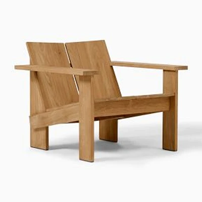 Venice Outdoor Adirondack Chair, Natural Teak