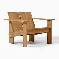 Venice Outdoor Adirondack Chair, Natural Teak