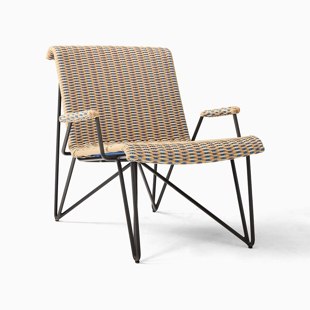 Sorrento Outdoor Lounge Chair, White & Tan