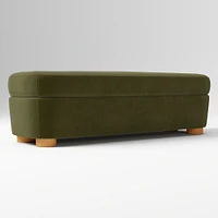 Leroy Storage Bench Performance Yarn Dyed Linen Weave Alabaster Almond on Ash Poly