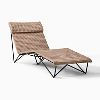 Sorrento Outdoor Chaise Lounge, White & Tan