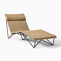 Sorrento Outdoor Chaise Lounge, White & Tan