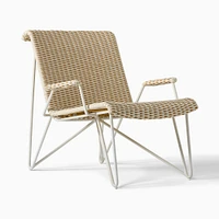 Sorrento Outdoor Lounge Chair, White & Tan