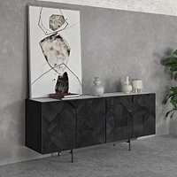 Geometric Relief 72" Buffet, Black