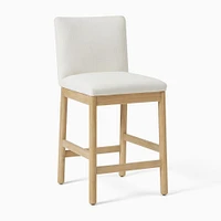 Hargrove Counter Stool, Yarn Dyed Linen Weave,  Alabaster, Dune