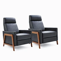 Spencer Recliner, Poly, Saddle Leather, Nut, Walnut