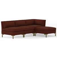 Modular - Modern Thin Legs Sectional, Oblong Slate