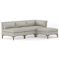 Modular - Modern Thin Legs Sectional, Oblong Slate