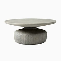 Tambor Outdoor 30 Round Coffee Table, Gray Concrete