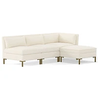 Modular - Modern Thin Legs Sectional, Oblong Slate