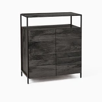 Industrial Storage 28" Small Cabinet, Raw Mango, Blackened Steel