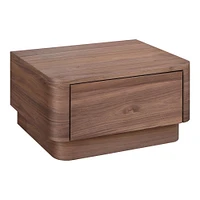 Pedestal 20" 1-Drawer Nightstand, Oak