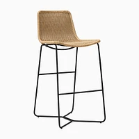 Slope Outdoor Bar Stool, All Weather Wicker, Charcoal