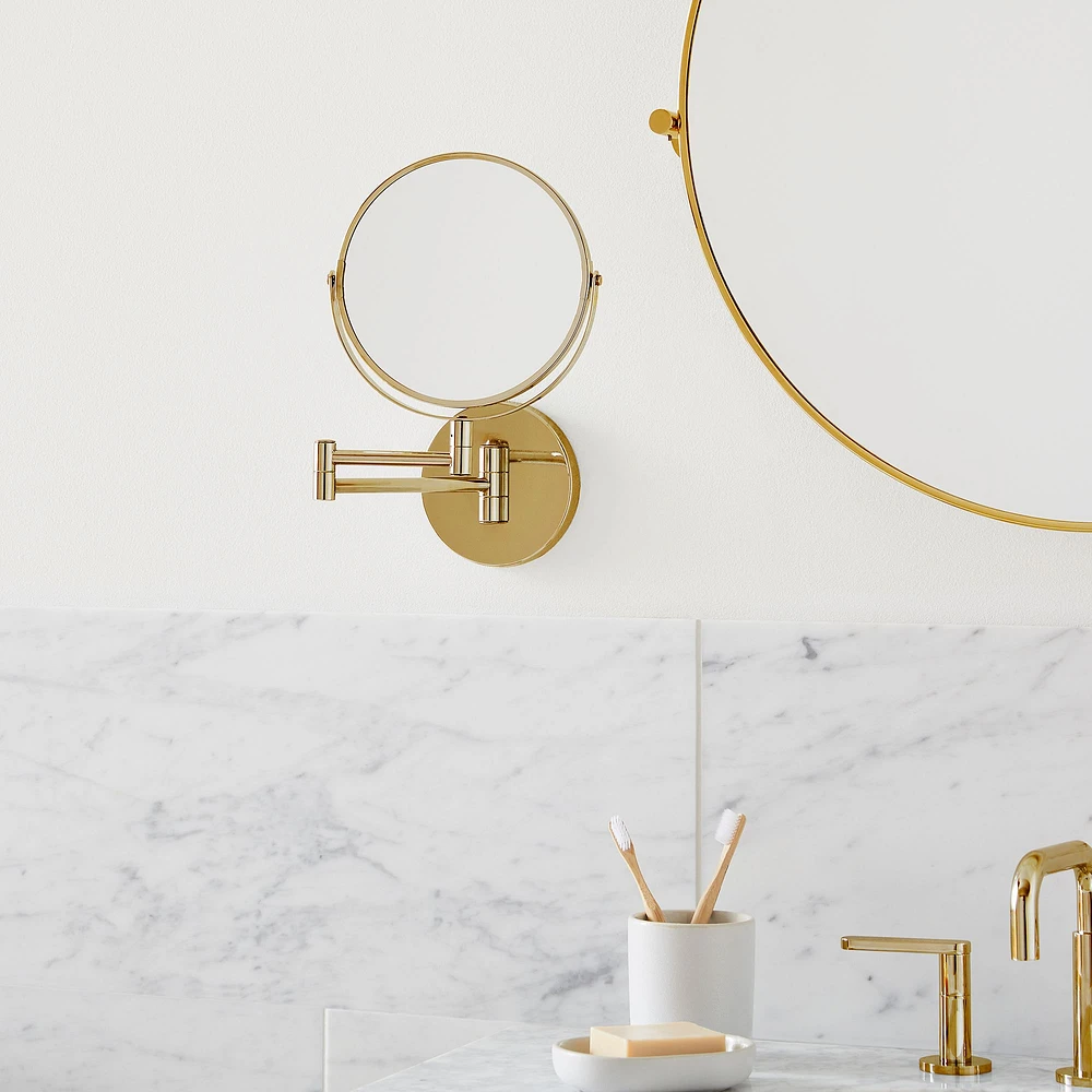 Open Box: Modern Overhang Wall-Mounted Vanity Mirror, Metal/Mirror, Dark Bronze