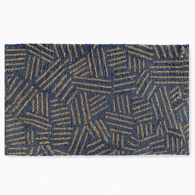 Tossed Dash Doormat, 18x30 Semi Circle, Navy