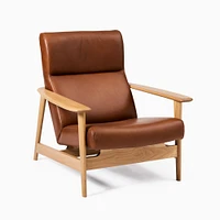 Mid-century Show Wood Highback Chair, Saddle Leather, Nut, Natural Oak