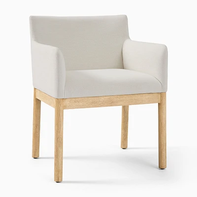 Hargrove Arm Chair, Ydlw, Alabaster, Cool Walnut