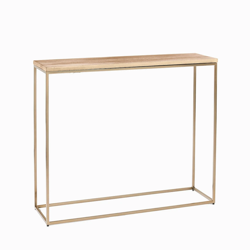 Streamline 36" Console, Cerused White, Champagne Bronze