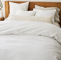 European Flax Linen Full/Queen Duvet, White