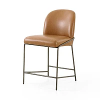 Curved Back Leather Counter Stool, Sierra Butterscotch