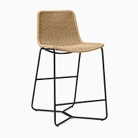 Slope Outdoor Bar Stool, All Weather Wicker, Charcoal