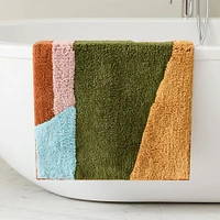 Angled Modern Bath Mat, Adobe Rose, 20"x34"