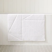 Triangle Sculpted Bath Mat, White, 24"x64"