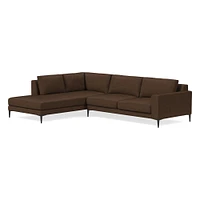 Harper 107" Right 2-Piece Bumper Chaise Sectional, Saddle Leather, Nut, Dark Bronze