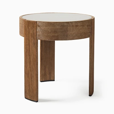 Portside 20" Concrete Side Table, Concrete,Wood, Reef